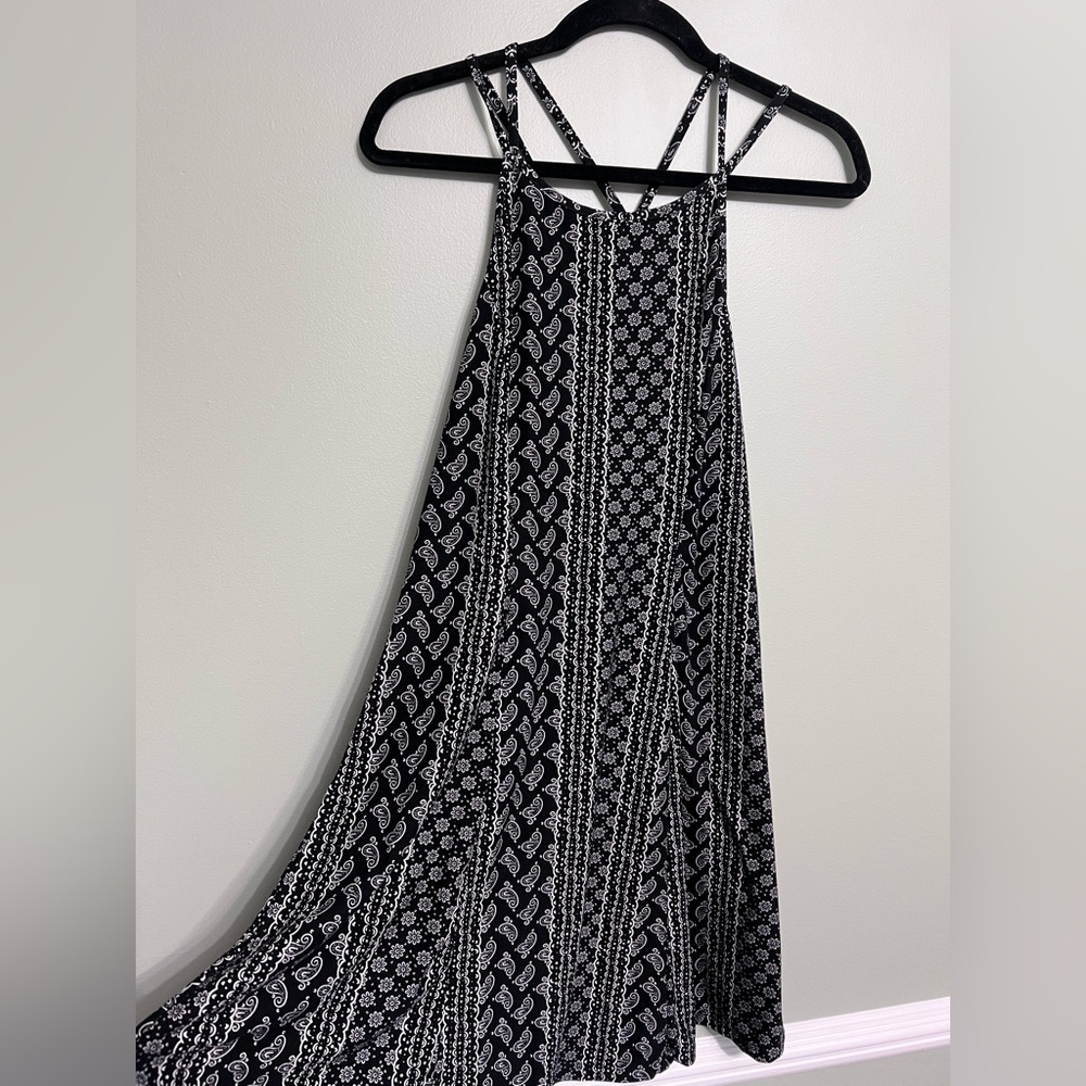 Mudd Black and White Sleeveless Halter Sundress